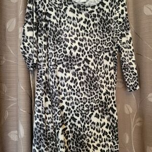 Leopard Print Long Sleeve Dress